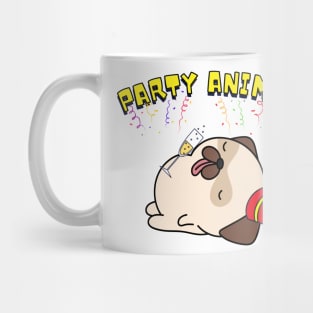 Party Animal Drunk Pug Mug